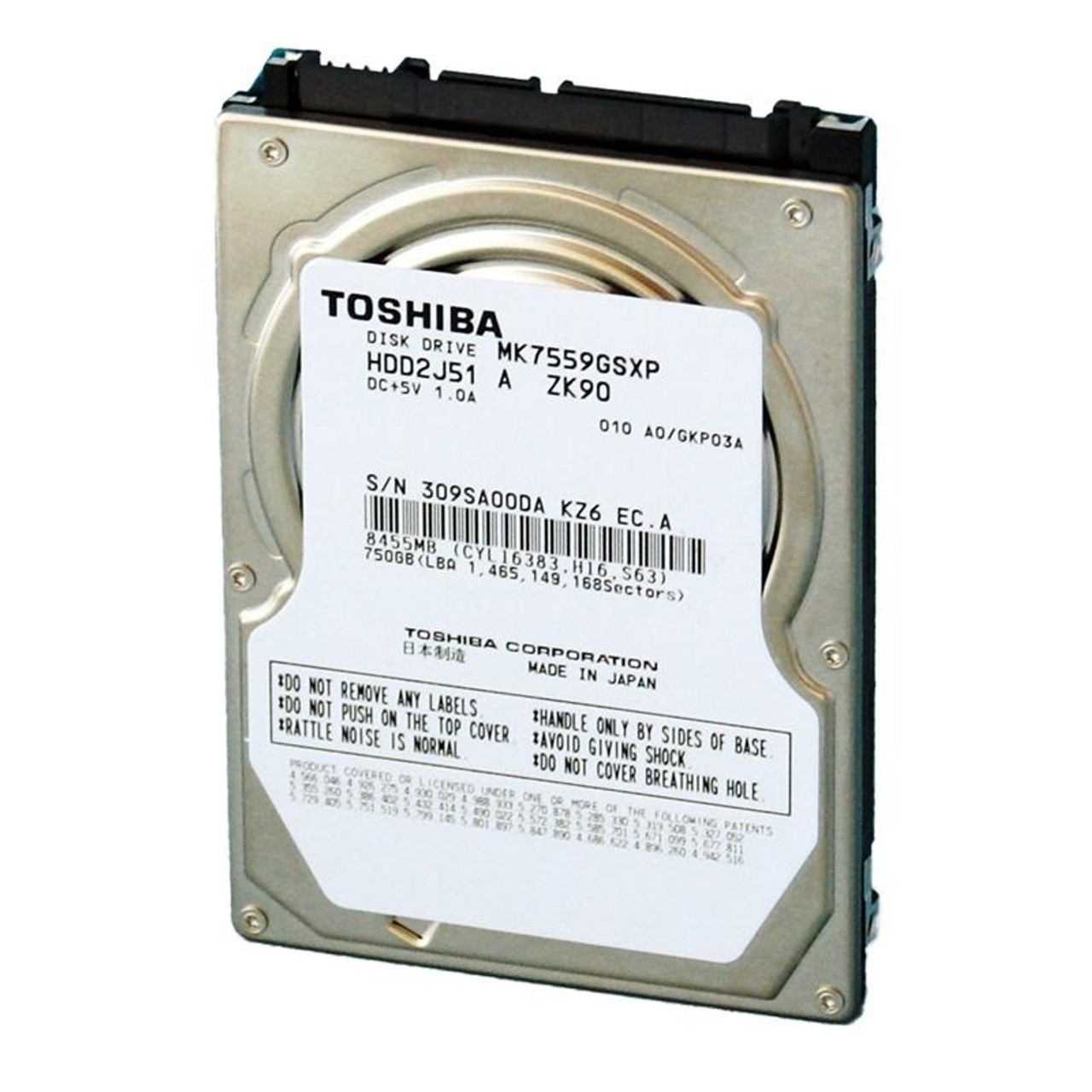 MK7559GSXP - Toshiba 750GB 5400RPM 8MB Cache 2.5-inch SATA 3GB/s Laptop Hard Drive