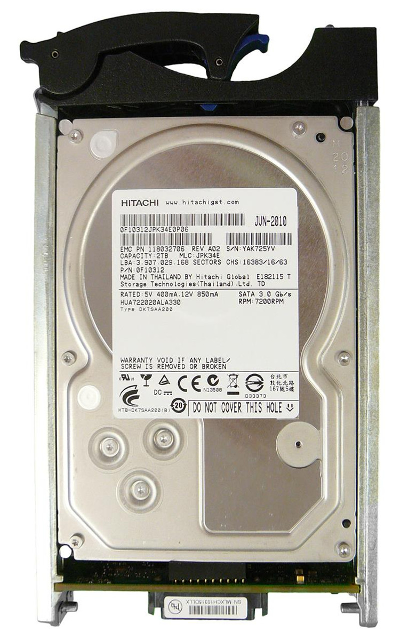 0F10312 - Hitachi Ultrastar A7K2000 2TB 7200RPM 32MB Cache SATA 3GB/s 7-Pin 3.5-inch Enterprise Hard Drive