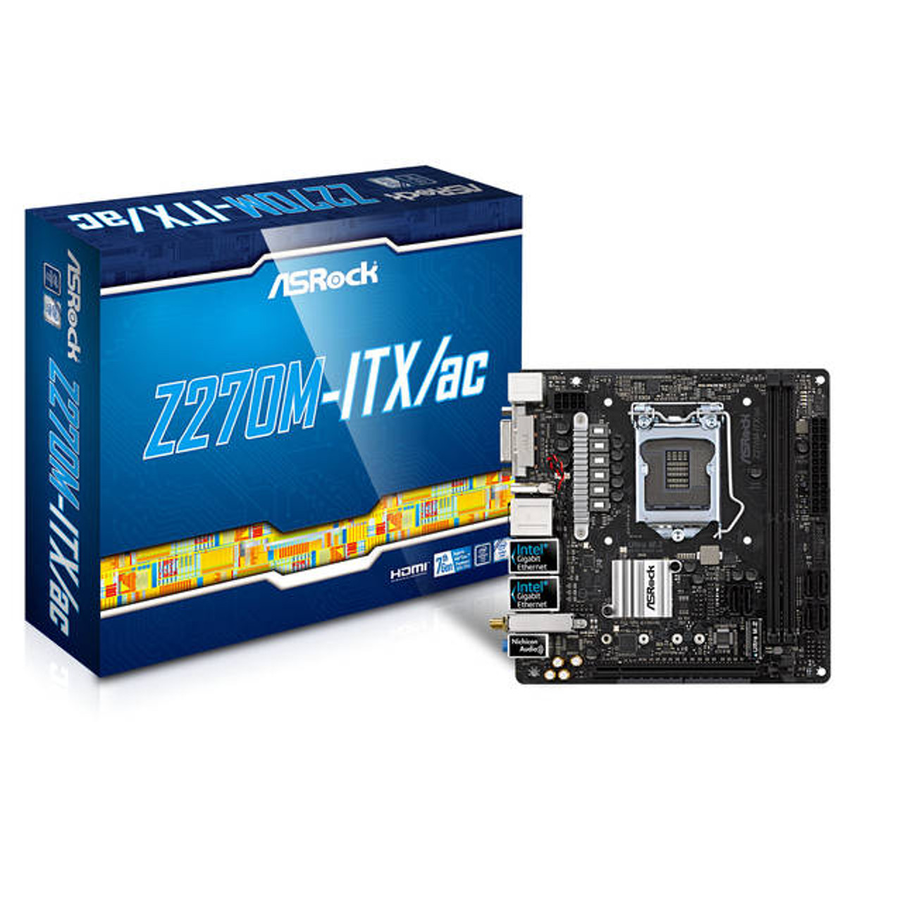 ASRock Z270M-ITX/AC LGA1151/ Intel Z270/ DDR4/ SATA3&USB3.0/ M.2/ WiFi/ A&2GbE/ Mini-ITX Motherboard
