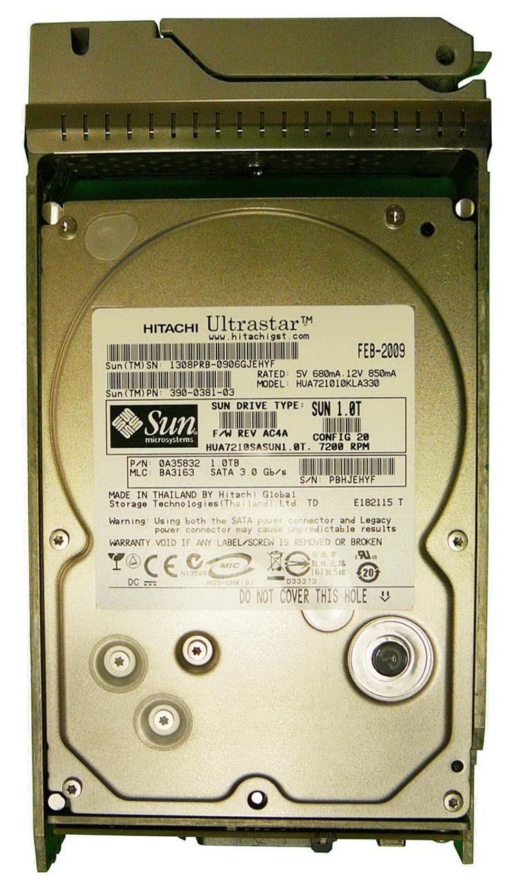 HUA721010KLA330 - Hitachi Ultrastar 1TB 7200RPM 32MB Cache SATA 3GB/s 7-Pin 3.5-inch Hard Drive