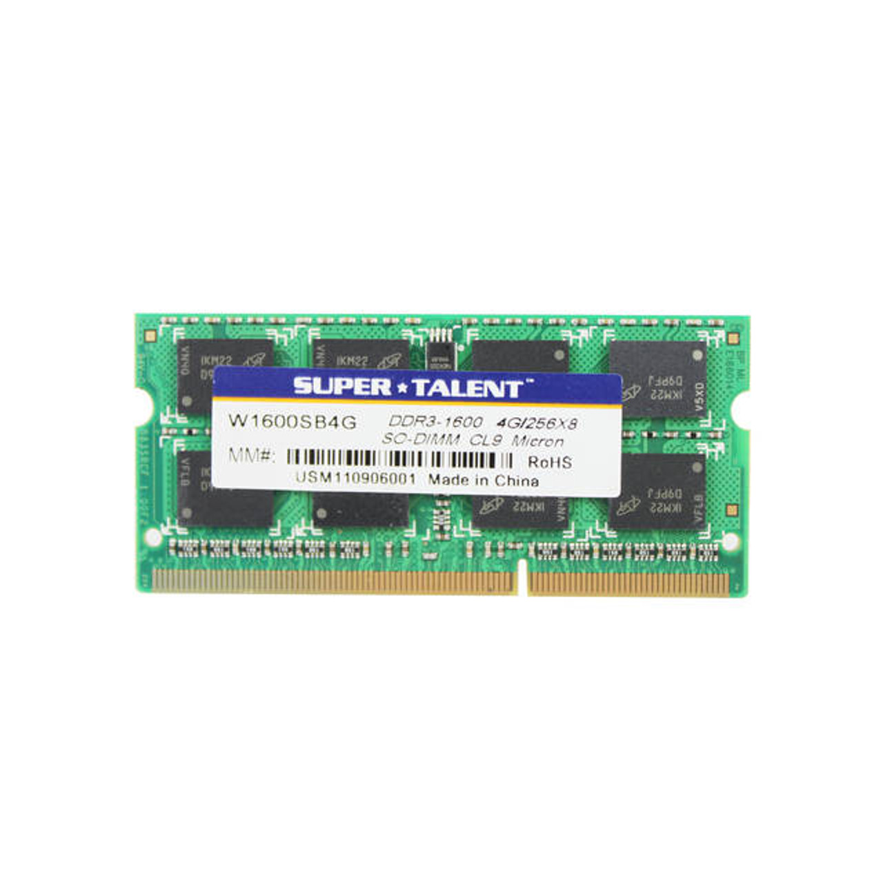 Super Talent DDR3-1600 SODIMM 4GB/256x8 Notebook Memory