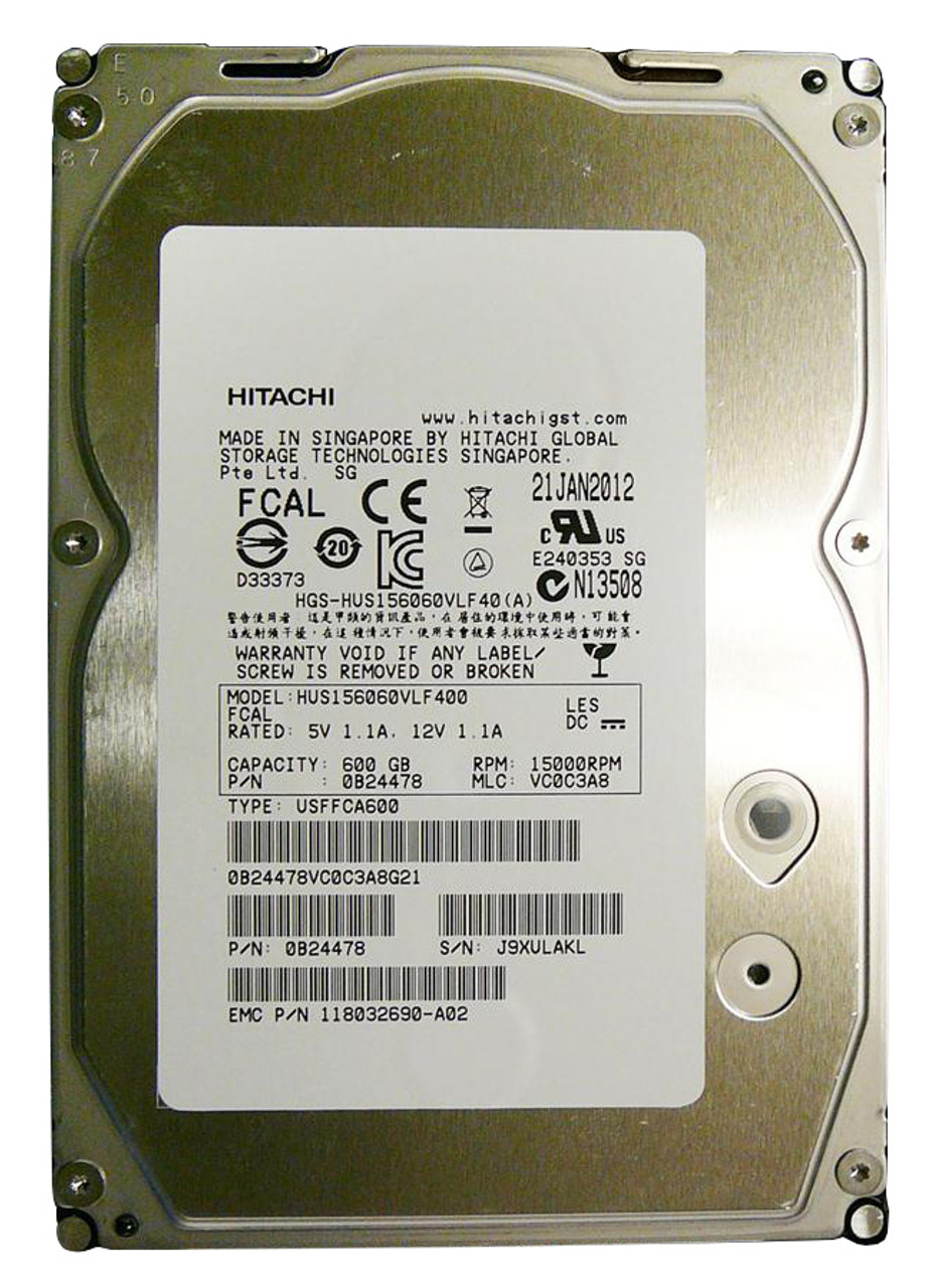 HUS156060VLF400 - Hitachi Ultrastar 15K600 600GB 15000RPM 4GB Fibre Channel 64MB Cache 3.5-inch Internal Hard Drive