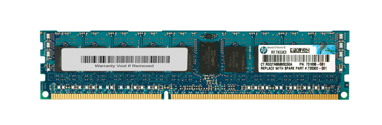 735302-001 - HP 8GB (1x8GB) 1600Mhz PC3-12800 Cl11 ECC Registered Single Rank Low Voltage DDR3 SDRAM 240-Pin Dimm Memory Kit for Proliant Se