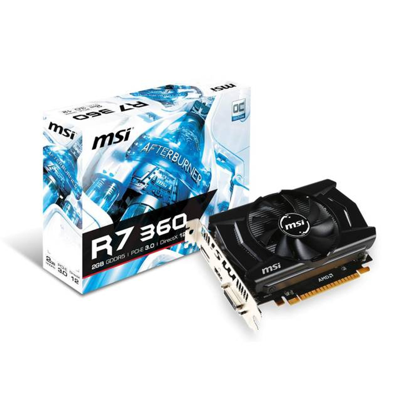 MSI AMD Radeon R7 360 OC 2GB GDDR5 DVI/HDMI/Displayport PCI-Express Video Card