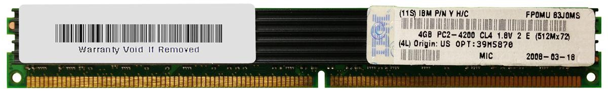 39M5870 - IBM 8GB(2X4GB)533MHz PC2-4200 240-Pin DIMM CL4 ECC Registered DDR2 SDRAM IBM Memory for B