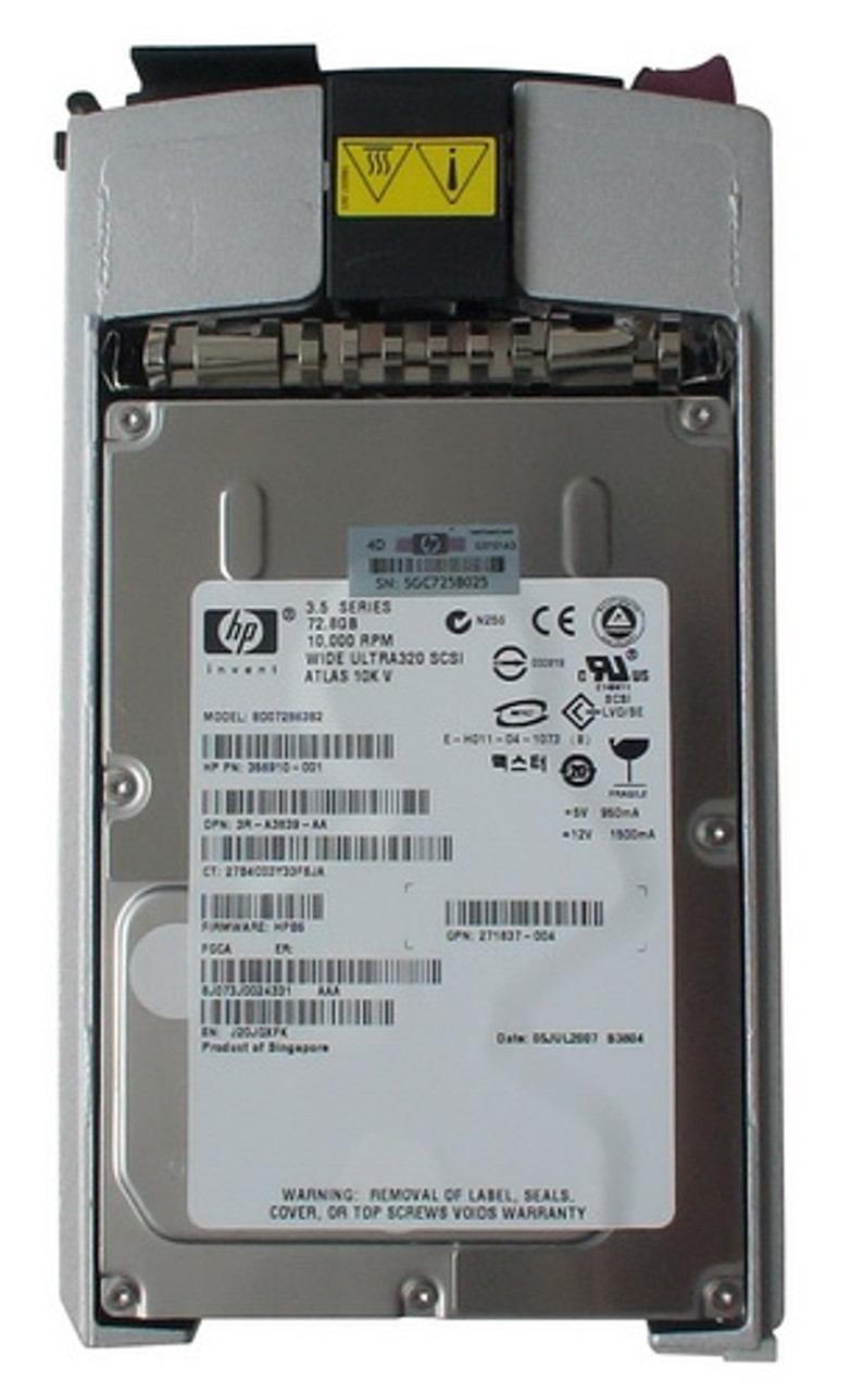 356910-001-XSL - HP 72.8GB 10000RPM Ultra-320 SCSI Hot-Pluggable LVD 80-Pin 3.5-inch Hard Drive 356910-001-XSL - HP 72.8GB 10000RPM Ultra-320 SCSI Hot-Pluggable LVD 80-Pin 3.5-inch Hard Drive