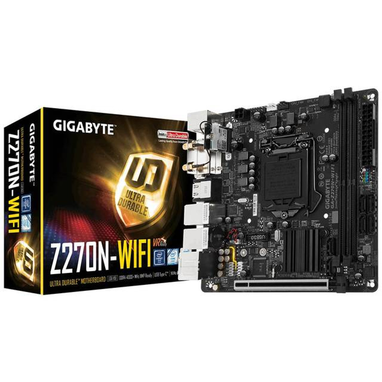 GIGABYTE GA-Z270N-WIFI LGA1151/ Intel Z270/ DDR4/ SATA3&USB3.1/ M.2/ WiFi/ A&2GbE/ Mini-ITX Motherboard