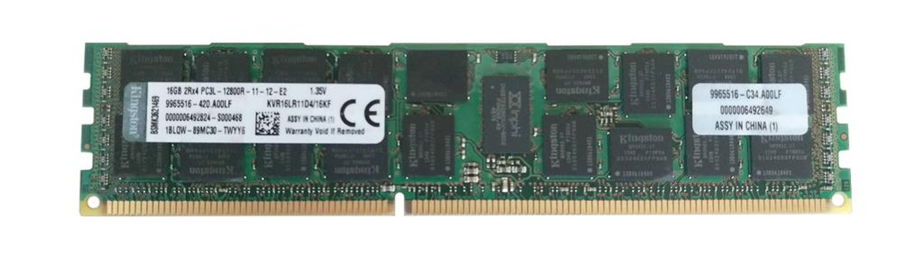 KVR16LR11D4/16KF - Kingston Value Ram 16GB Module DDR3l 1600Mhz Server Premier 16 GB DDR3 SDRAM 1600 Mhz 1.35 V ECC Registered 240-Pin