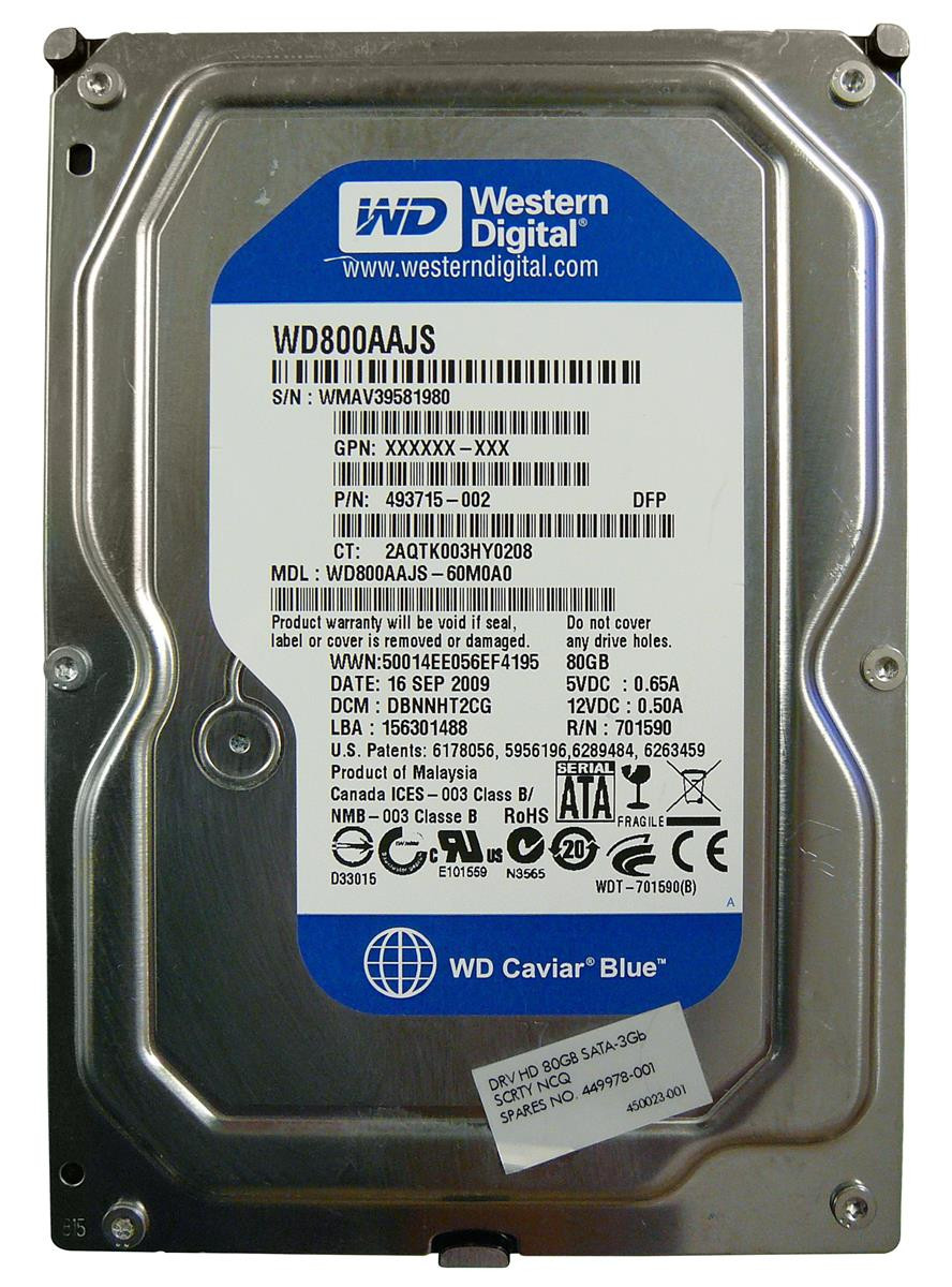 450023-001 - HP 80GB 7200RPM SATA 3GB/s 8MB Cache 3.5-inch Hard Drive