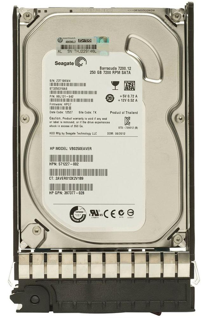 633984-001 - HP 250GB 7200RPM SATA 3.5-inch Hard Drive