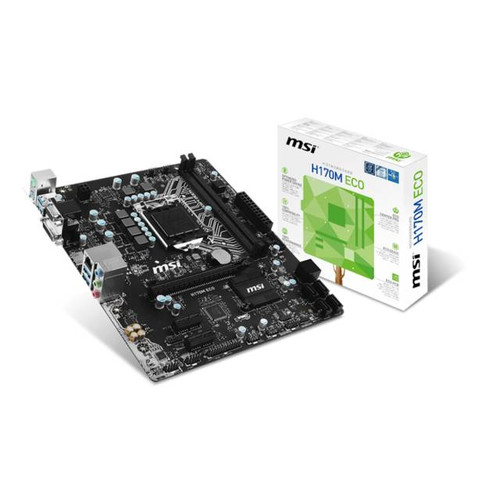 MSI H170M ECO LGA1151/ Intel H170/ DDR4/ SATA3&USB3.1/ A&GbE/ MicroATX Motherboard