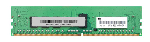 752367-581 - HP 4GB PC4-17000 DDR4-2133MHz ECC Registered CL15 288-Pin DIMM 1.2V Single Rank Memory Module