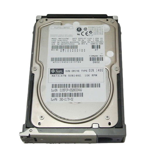 390-0178-N - Sun 146GB 10000RPM Ultra-320 SCSI LVD Hot-Pluggable 80-Pin 3.5-inch Hard Drive