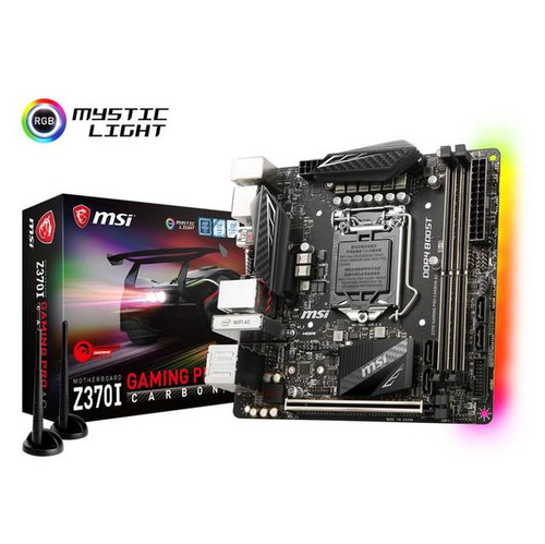 MSI Z370I GAMING PRO CARBON AC LGA1151/ Intel Z370/ DDR4/ SATA3&USB3.1/ M.2/ WiFi/ A&GbE/ Mini-ITX Motherboard