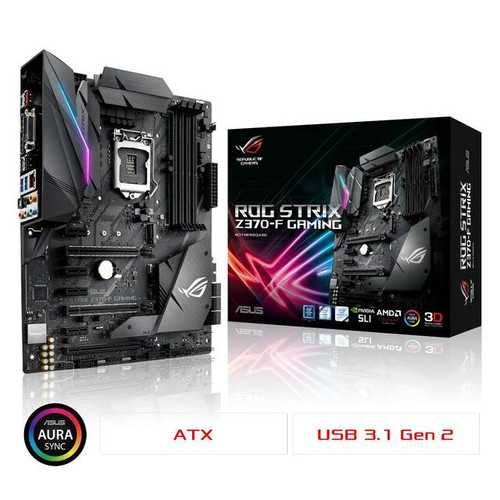 Asus STRIX Z370-F GAMING LGA1151/ Intel Z370/ DDR4/ 3-Way CrossFireX & 2-Way SLI/ SATA3&USB3.1/ M.2/ A&GbE/ ATX Motherboard