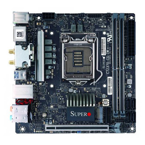 Supermicro C7Z370-CG-IW-O LGA1151/ Intel Z270/ DDR4/ SATA3&USB3.1/ WiFi/ A&GbE/ Mini-ITX Motherboard