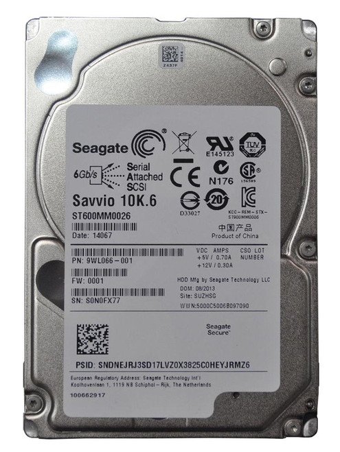 9WL066-001 - Seagate 600GB 10000RPM 6GB/s SAS 2.5-inch Hard Drive