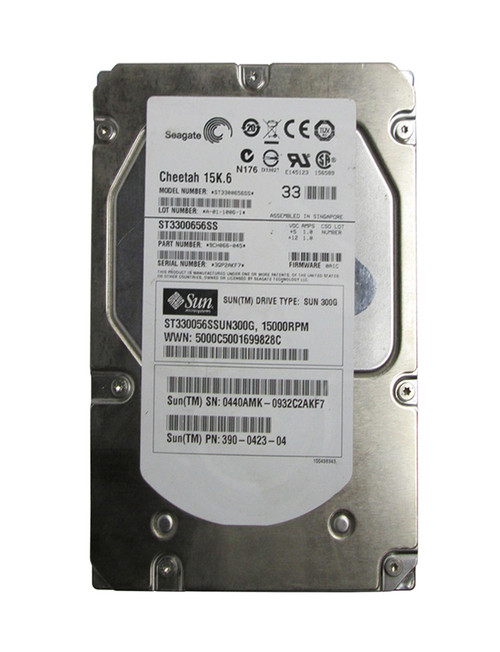 390-0423-02 - Sun 300GB 15000RPM SAS 3GB/s Hot-Pluggable 16MB Cache 3.5-inch Hard Drive