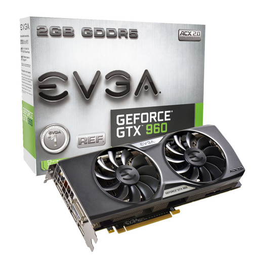 02G-P4-2963-KR - EVGA GeForce GTX 960 2GB Gaming ACX 2.0+, Whisper Silent Cooling Graphics Card