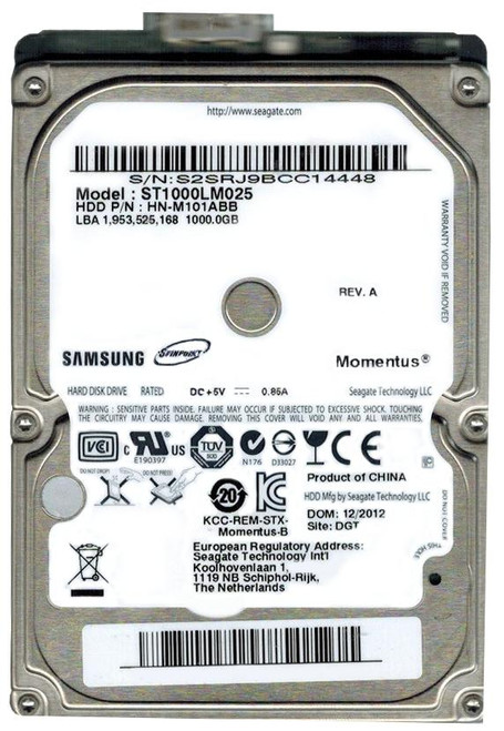 ST1000LM025 - Seagate Momentus 1TB 5400RPM USB 3.0 8MB Cache 2.5-inch Internal Hard Drive
