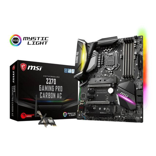 MSI Z370 GAMING PRO CARBON AC LGA1151/ Intel Z370/ DDR4/ 3-Way CrossFireX & 2-Way SLI/ SATA3&USB3.1/ M.2/ WiFi/ A&GbE/ ATX Motherboard