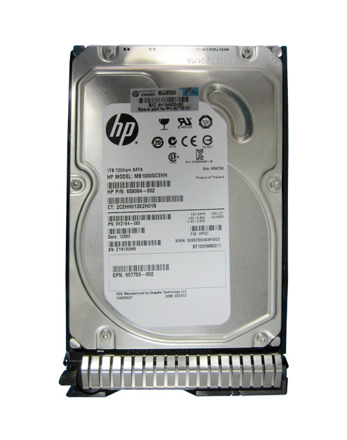 658084-002 - HP 1TB 7200RPM SATA 6GB/s NCQ MidLine 3.5-inch Hard Drive