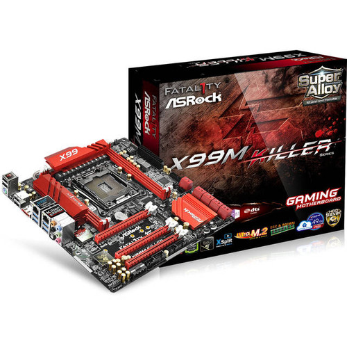 ASRock X99M KILLER LGA2011-v3/ Intel X99/ DDR4/ Quad CrossFireX & Quad SLI/ SATA3&USB3.0/ M.2/ A&2GbE/ MicroATX Motherboard