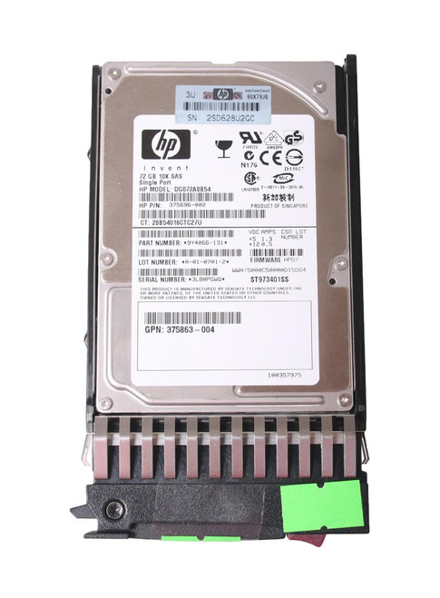 DG072A8B54-CS3 - HP 73GB 10000RPM SAS 3GB/s Hot-Pluggable Single Port 2.5-inch Hard Drive