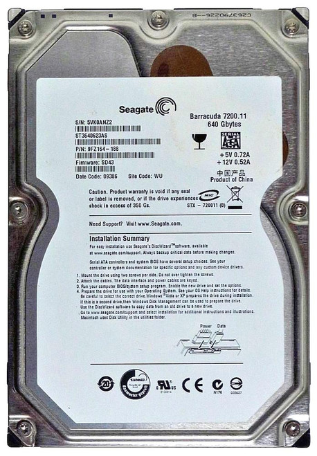 MK6461GSYN| Toshiba 640GB 7200RPM SATA 3Gbps 16MB Cache 2.5-inch