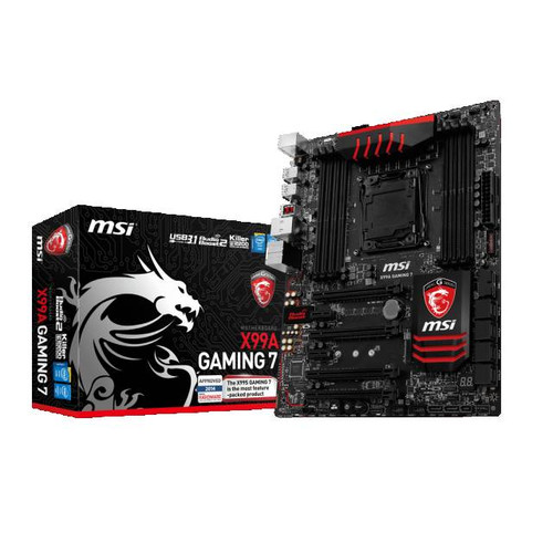 MSI X99A GAMING 7 LGA2011-v3/ Intel X99/ DDR4/ 3-Way CrossFireX & 3-Way SLI/ SATA3&USB3.1/M.2&SATA Express/ A&GbE/ ATX Motherboard