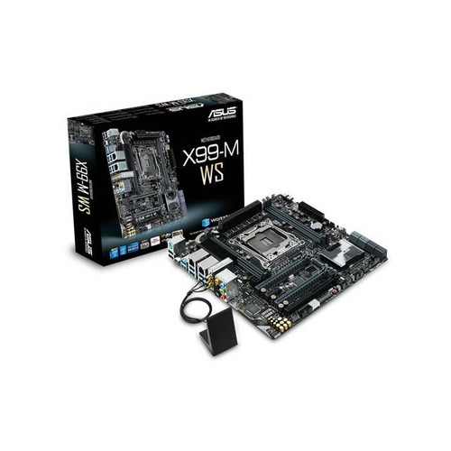 ASUS X99-M WS LGA2011-v3/ Intel X99/ DDR4/ Quad CrossFireX & Quad SLI/ SATA3&USB3.1/ M.2/ A&2GbE/ MicroATX Motherboard