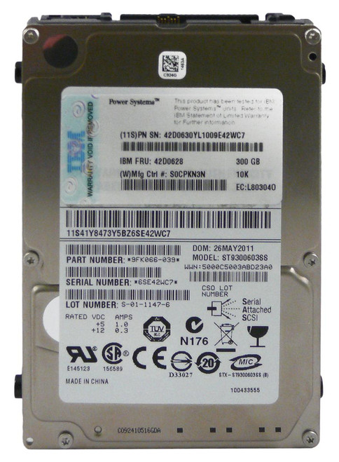 42D0630 - IBM 300GB 10000RPM SAS 6GB/s SFF 16MB Cache 2.5-inch Internal Hard Disk Drive