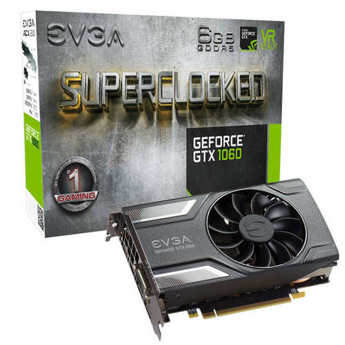 EVGA NVIDIA GeForce GTX 1060 Superclocked GAMING 6GB GDDR5 DVI/HDMI/3DisplayPort PCI-Express Video Ca