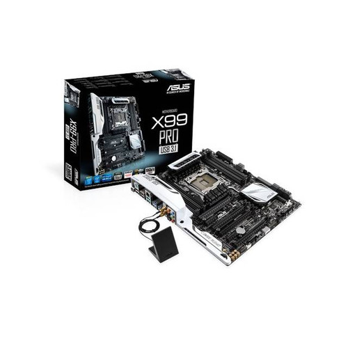 Asus X99-PRO/USB 3.1 LGA2011-v3/ Intel X99/ DDR4/ Quad CrossFireX & Quad SLI/ SATA3&USB3.1/ M.2&SATA Express/ WiFi/ A&GbE/ ATX Motherboard