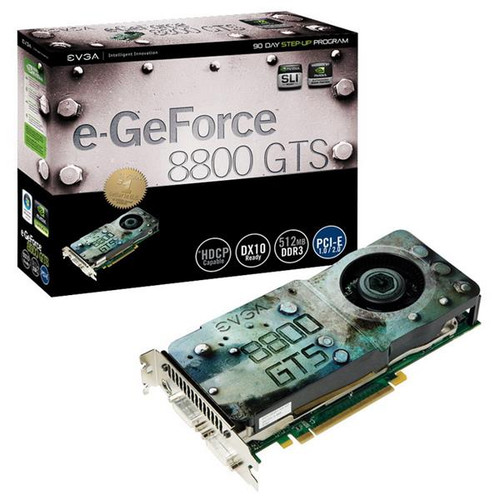 512-P3-E841-AR - EVGA e-GeForce 8800 GTS 512MB DDR3 PCI Express 2.0 Dual DVI/ HDTV Video Graphics Card