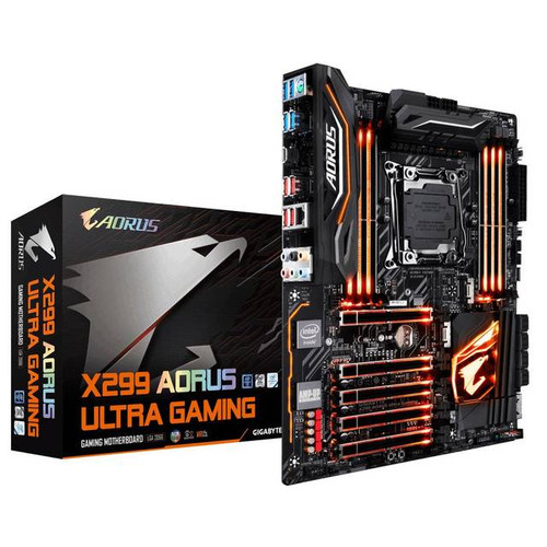 GIGABYTE X299 AORUS ULTRA GAMING LGA2066/ Intel X299/ DDR4/ Quad CrossFireX & Quad SLI/ SATA3&USB3.1/ M.2/ A&GbE/ ATX Motherboard