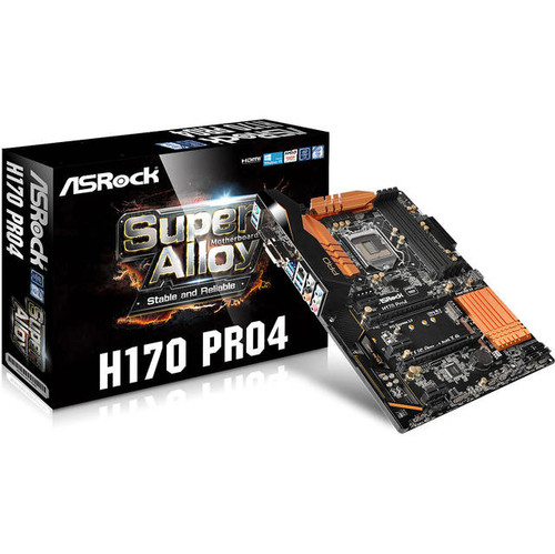 ASRock H170 PRO4 LGA1151/ Intel H170/ DDR4/ Quad CrossFireX/ SATA3&USB3.0/ M.2&SATA Express/ A&GbE/ ATX Motherboard