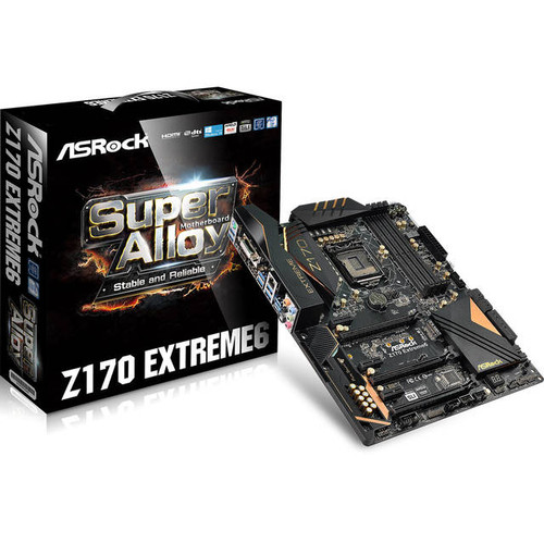 ASRock Z170 EXTREME6 LGA1151/ Intel Z170/ DDR4/ Quad CrossFireX & Quad SLI/ SATA3&USB3.1/ M.2&SATA Express/ A&GbE/ ATX Motherboard