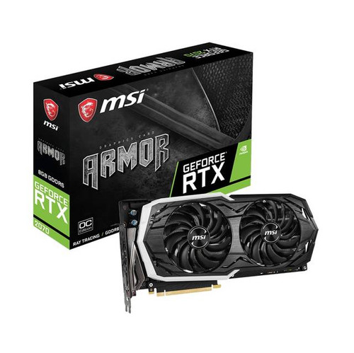 MSI NVIDIA GeForce RTX 2070 ARMOR OC 8GB GDDR6 HDMI/3DisplayPort/USB Type-C PCI-Express Video Card