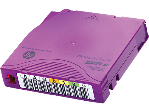 HP C7976BN LTO-6 2.5TB/6.25TB (BaFe) Backup Tape - 20/Pack - Pre Labeled