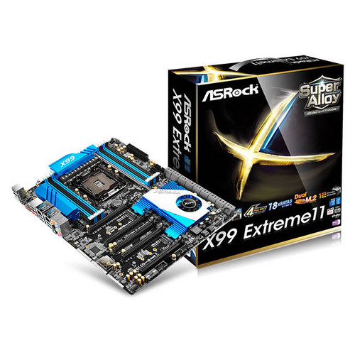 ASRock X99 EXTREME11 LGA2011-v3/ Intel X99/ DDR4/ Quad CrossFireX & Quad SLI/ SATA3&SAS3&USB3.0/ M.2/ A&2GbE/ EATX Motherboard