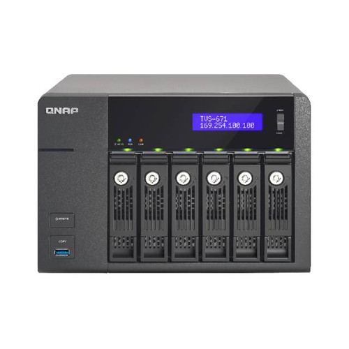 QNAP TVS-671-I5-8G-US Intel Core i5-4590S 3.0GHz/ 8GB RAM/ 4GbE/ 6SATA3/ USB3.0/ 6-Bay Desktop NAS for SMBs