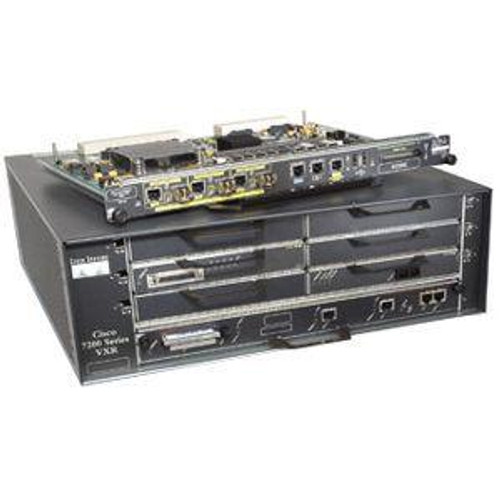 7206VXR/NPE-G2 - Cisco 7206 VXR Router 6 x Port Adapter 1 x Network Processing Engine 3 x SFP (mini-GBIC) 3 x 10/100/1000Base-T LAN 2 x USB (Refurbished)