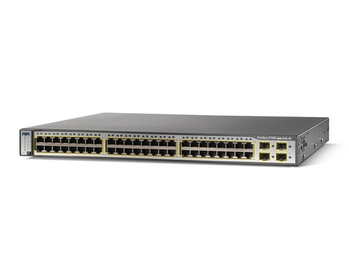 WS-C3750G-48PS-E - Cisco Catalyst 3750 48Ports Switch 10/100/1000 PoE with 4 SFP and Enhanced Multilayer Software Image (Refurbished)