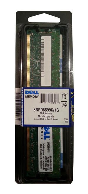 SNPD6599C/1G-06 - Dell 1GB PC2-3200 DDR2-400MHz ECC Registered CL3 240-Pin DIMM Single Rank Memory Module