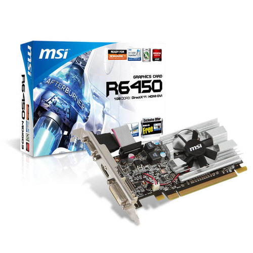 MSI AMD Radeon HD 6450 1GB GDDR3 VGA/DVI/HDMI Low Profile PCI-Express Video Card