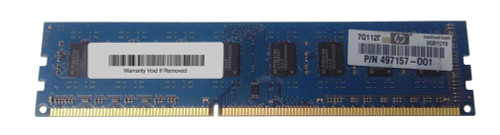 497157-001 - HP 2GB PC3-10600 DDR3-1333MHz non-ECC Unbuffered CL9 240-Pin DIMM Dual Rank Memory Module