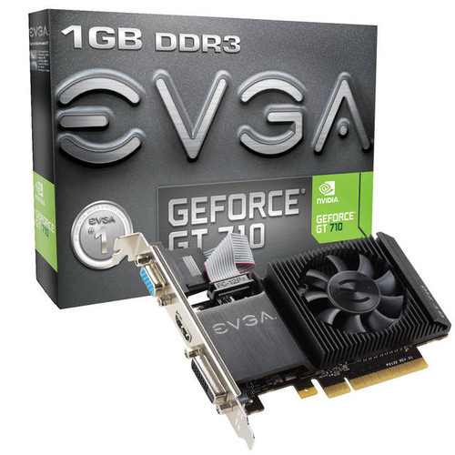 EVGA NVIDIA GeForce GT 710 1GB DDR3 VGA/DVI/HDMI Low Profile PCI-Express Video Card