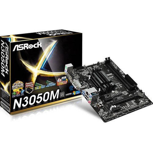 ASROCK N3050M Intel Celeron N3050/ DDR3/ SATA3&USB3.0/ A&V&GbE/ MicroATX Motherboard & CPU Combo