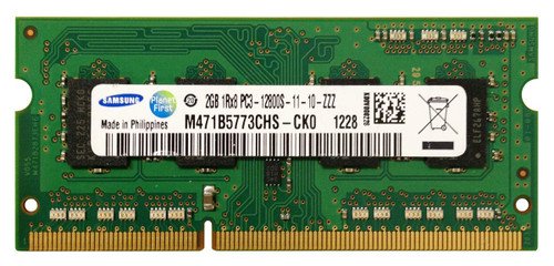 M471B5773CHS-CK0 - Samsung 2GB (1X2GB) 1600MHz PC3-12800 NON ECC Single Rank UNBUFFERED DDR3 SDRAM 204-Pin SoDimm SA